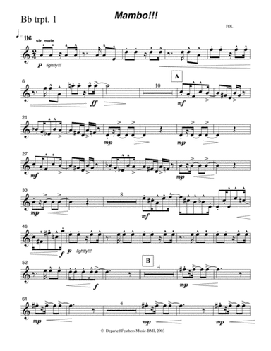 Mambo!!! Trumpet in Bb 1 part
