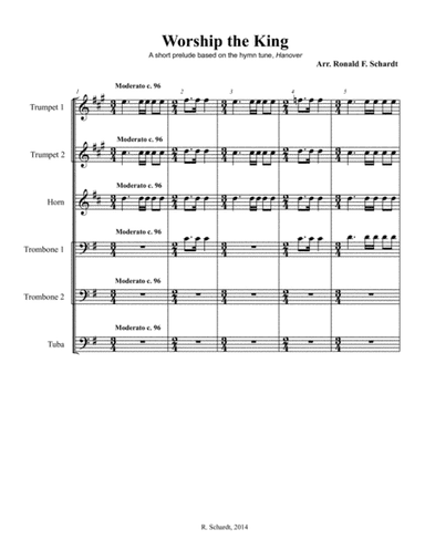 Worship the King - for Brass Sextet (arr. Ronald F. Schardt)
