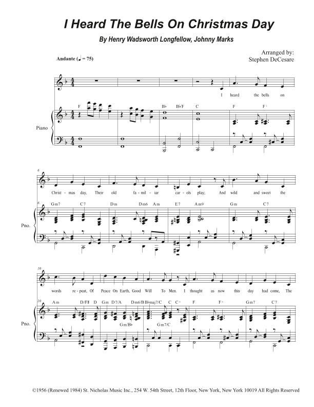 I Heard The Bells On Christmas Day (arr. Stephen DeCesare)