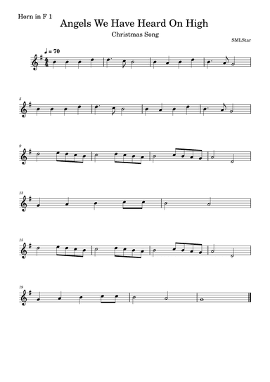 Angels We Have Heard On High Horn in F Duet - Christmas song with two horns in F. (arr. SMLStar)