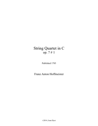 String Quartet in C major, Op.7 No. 1 (arr. Joan Dyer)