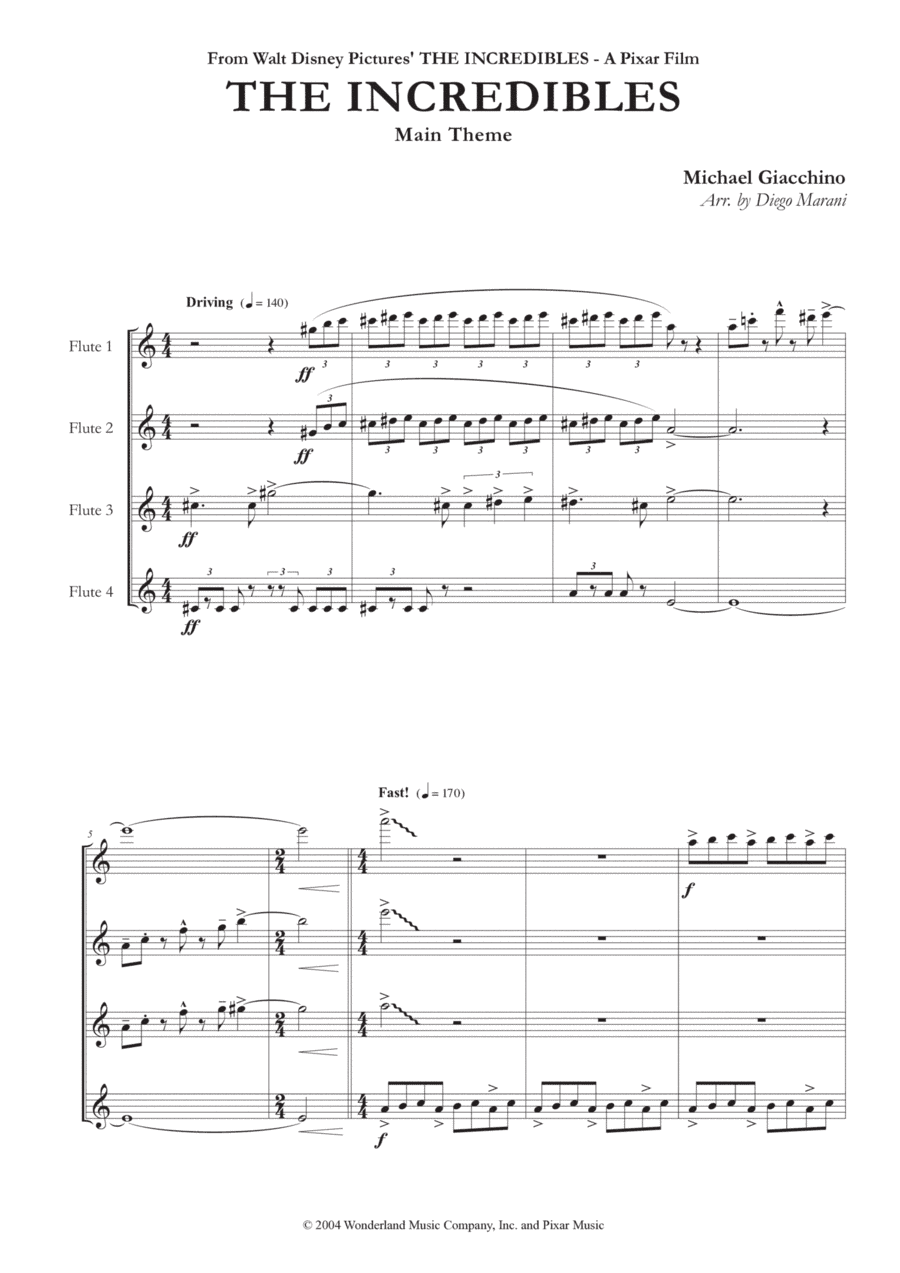 The Incredibles (main Theme) (arr. Diego Marani)