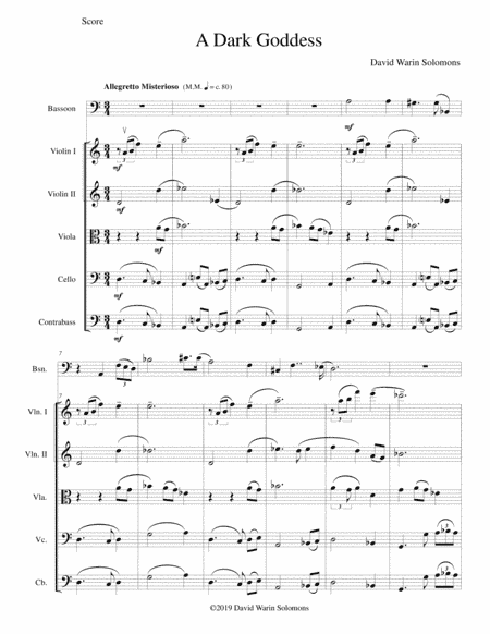 A Dark Goddess for bassoon solo and string orchestra