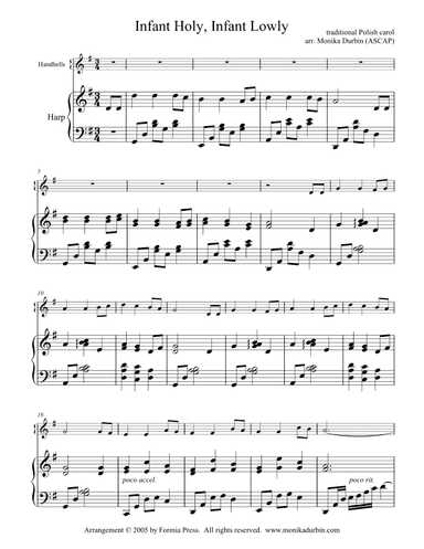 Infant Holy, Infant Lowly for Handbell Solo and Harp (arr. Monika Durbin)