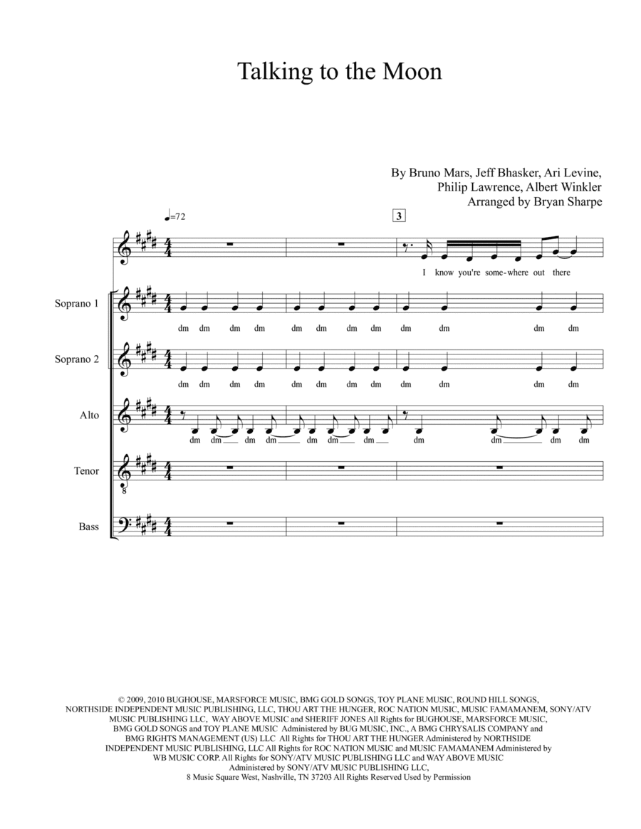 Talking To The Moon (arr. Bsharpe Music)