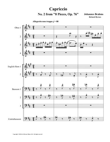 Capriccio No. 2, Op. 76 (Double Reed Choir) (arr. Richard Byrnes)