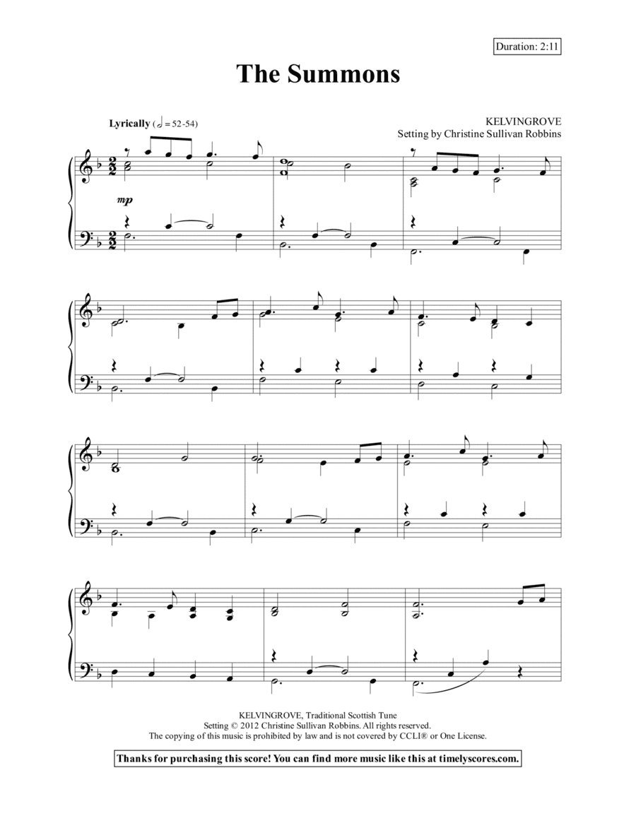 The Summons (arr. Christine Sullivan Robbins)
