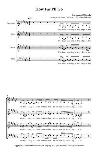How Far I'll Go (arr. Simon Lubkowski)