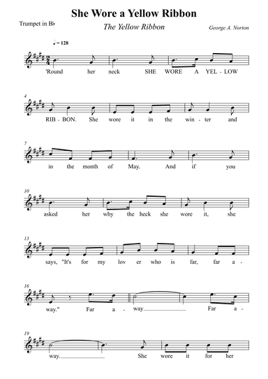 She Wore a Yellow Ribbon (arr. Wesley S. SIlva)