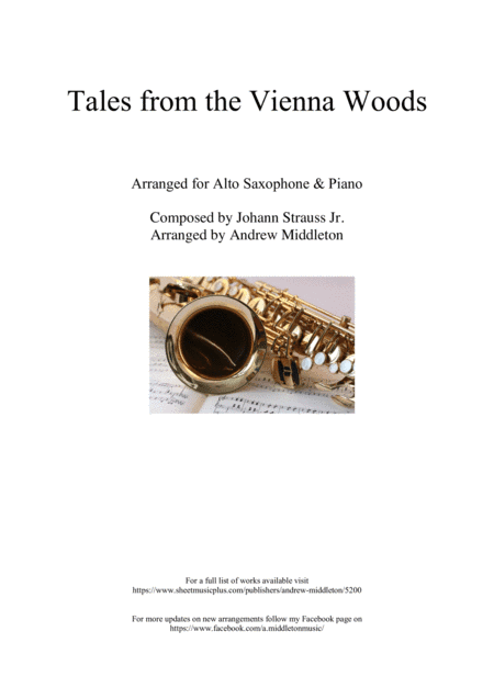 Tales from the Vienna Woods arranged for Alto Saxophone and Piano (arr. Andrew Middleton)