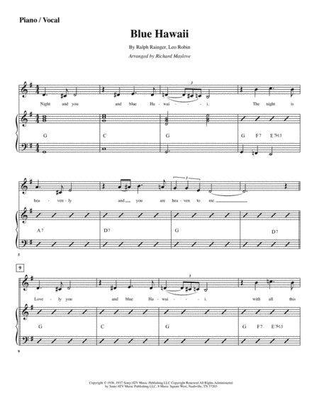 Blue Hawaii (arr. Richard Maslove)