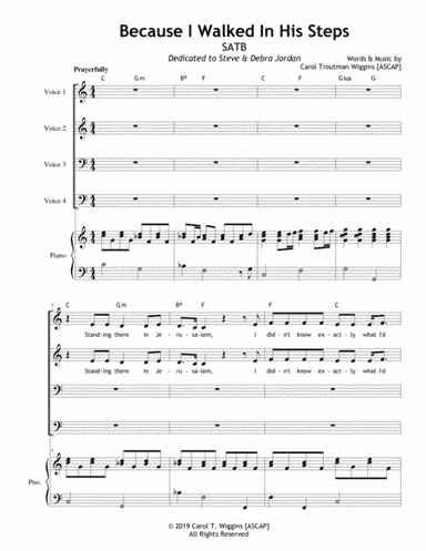 Because I Walked In His Steps (SATB)