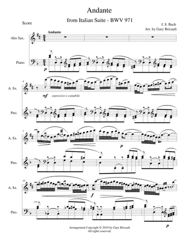 Andante from Italian Suite (BWV 971) (arr. Gary Bricault)