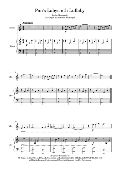 Pan's Labyrinth Lullaby (arr. Antoniel Campos)