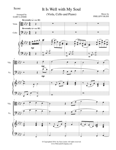 IT IS WELL WITH MY SOUL (Trio - Viola, Cello, Piano with Score and Parts) (arr. Gary Lanier)