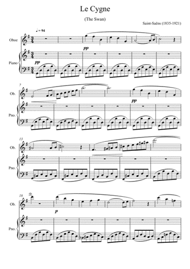 Camille Saint-Saëns - The Swan (Oboe Solo) (arr. André Laitano)