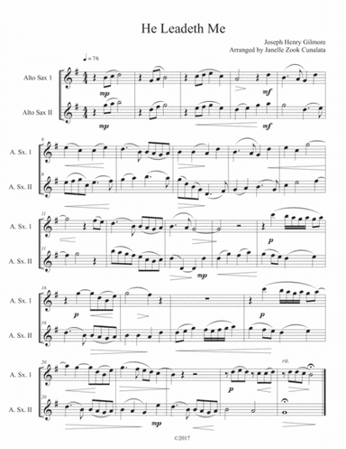 He Leadeth Me - Alto Saxophone Duet (arr. Janelle Zook Cunalata)