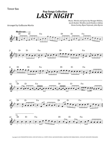 Last Night (arr. Guillaume Martin)