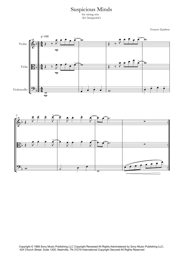 Suspicious Minds (arr. Junqueira's)