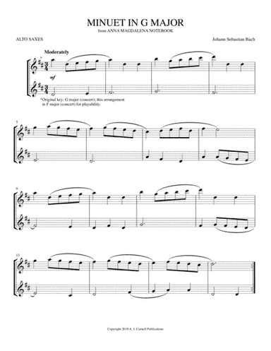 Minuet in G Major (from Anna Magdalena Notebook) (arr. Mark Phillips)