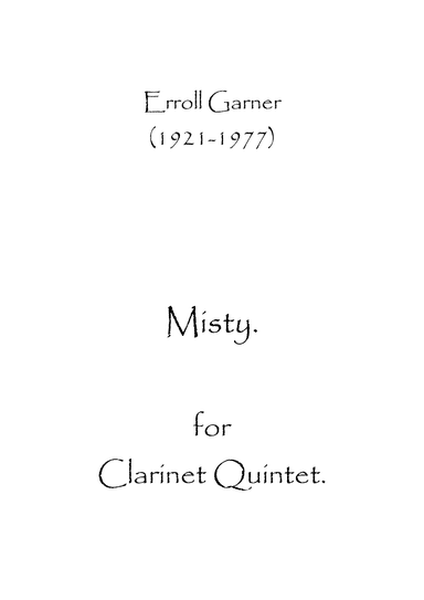 Misty (arr. Spencer Bundy)