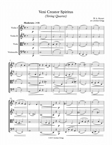 Veni Creator Spiritus (String Quartet) - Score and parts (arr. Jordan Grigg)