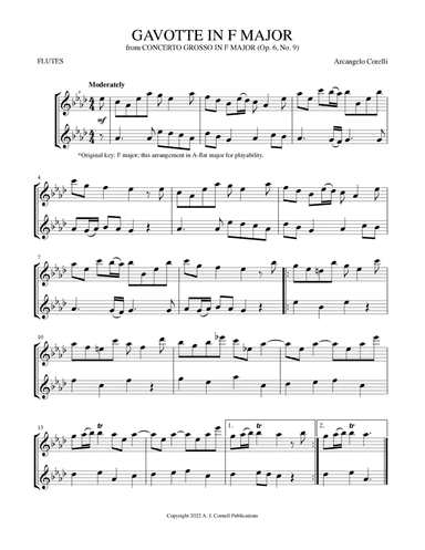 Gavotte in F Major (from Concerto Grosso in F Major) (arr. Arcangelo Corelli)
