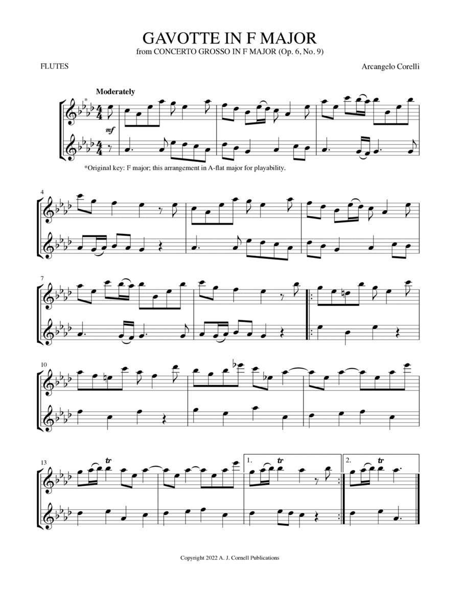 Gavotte in F Major (from Concerto Grosso in F Major) (arr. Arcangelo Corelli)
