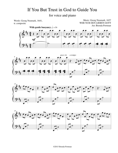 If You But Trust in God to Guide You (WER NUR DEN LIEBEN), High Voice, arr. Brenda Portman (arr. Brenda Portman)