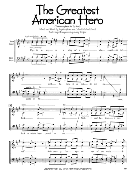 The Greatest American Hero (arr. Larry Wright)