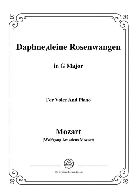 Mozart-Daphne,deine rosenwangen,in G Major,for Voice and Piano (arr. MSM)