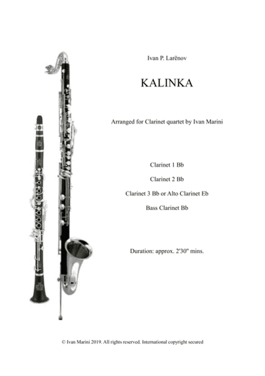 Kalinka for Clarinet Quartet (arr. Ivan Marini)