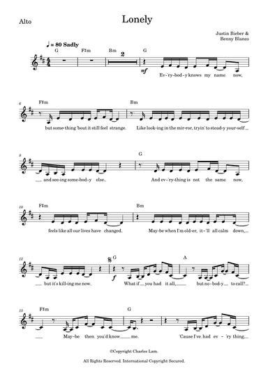 Lonely (arr. Charles Lam)