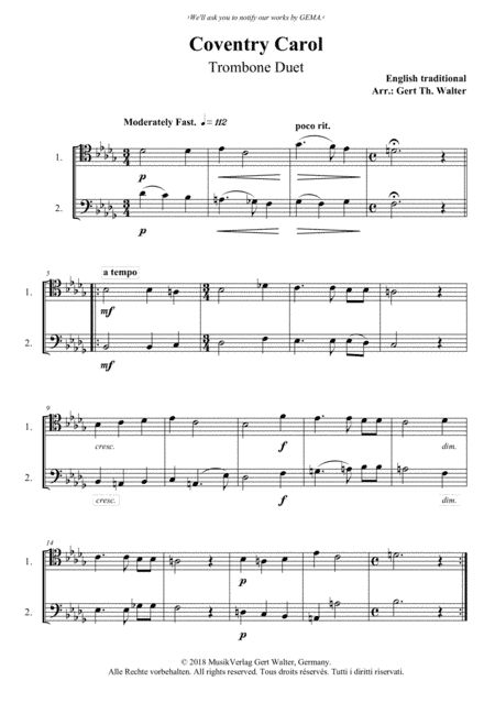 Coventry Carol (arr. Gert Th. Walter)