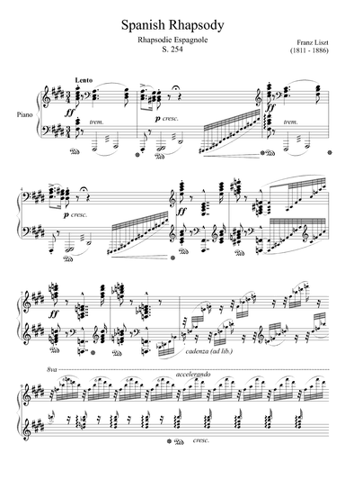 Spanish Rhapsody S. 254 (arr. Zachary Corbett)