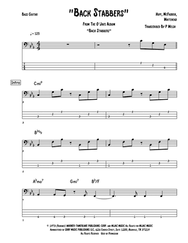 Back Stabbers (arr. Accubass)