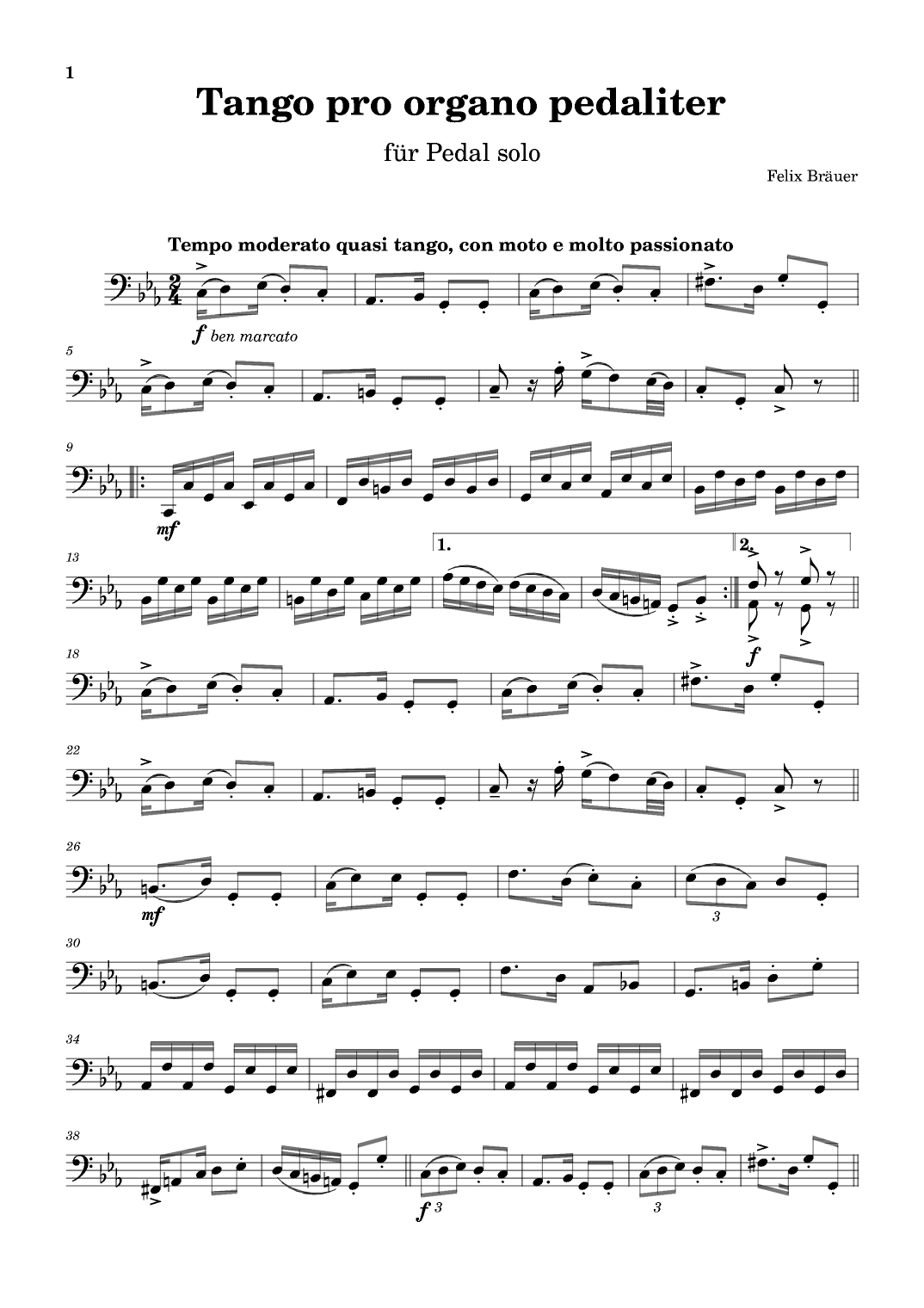 Tango pro organo pedaliter