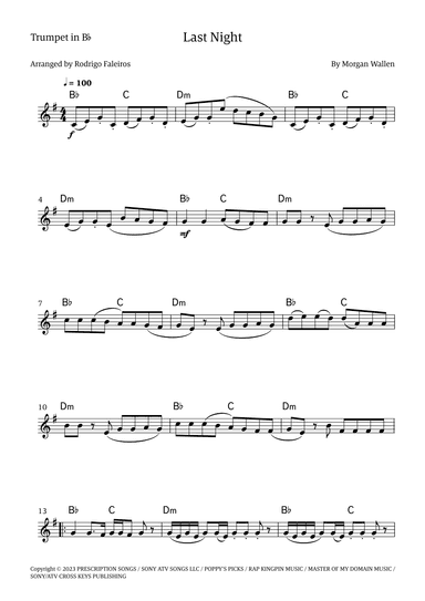 Last Night (arr. Rodrigo Faleiros)