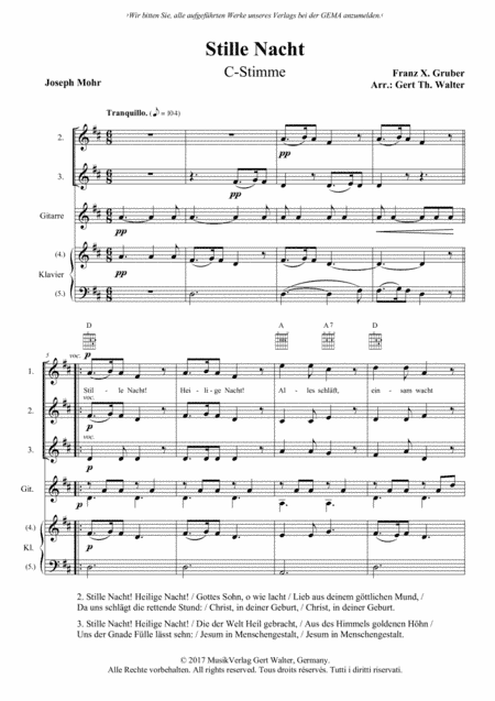Silent Night (arr. Gert Th. Walter)