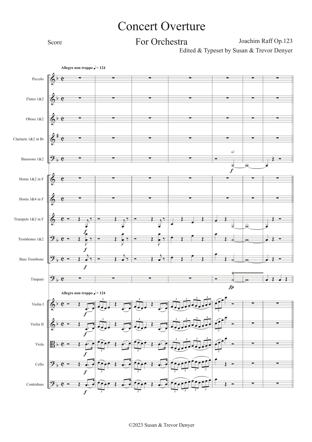 Concert Overture for Orchestra (arr. Edited and typeset by Trevor Denyer)