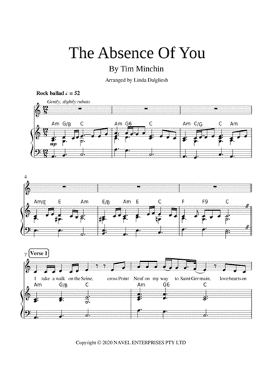 The Absence Of You (arr. Linda Dalgliesh)