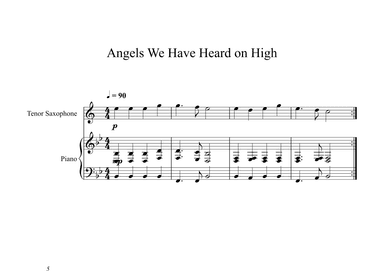 Angels We Have Heard on High (Tenor Sax + Piano) (arr. Digital Book Music)