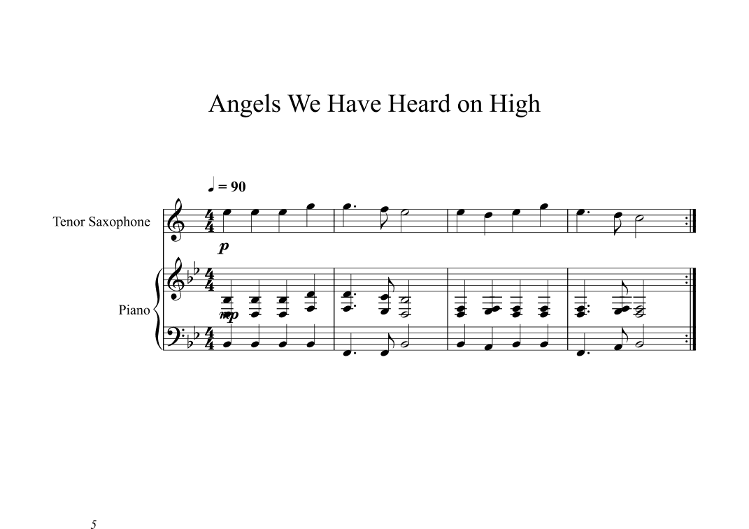 Angels We Have Heard on High (Tenor Sax + Piano) (arr. Digital Book Music)