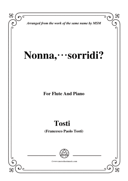 Tosti-Nonna,sorridi, for Flute and Piano (arr. MSM)