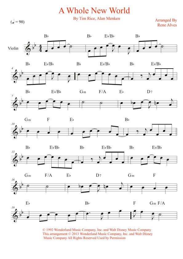 A Whole New World (reprise) (arr. Rene Alves)