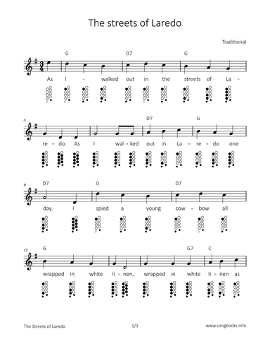 The streets of Laredo (arr. songbooks.info)