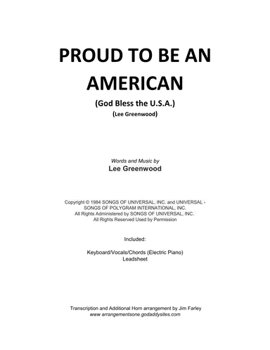 Proud To Be An American (arr. Jim Farley)