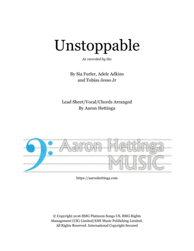 Unstoppable (arr. Aaron Hettinga)