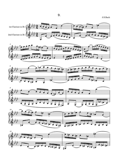Bach: Invention 9 for two clarinets (arr. Saho Omukai)
