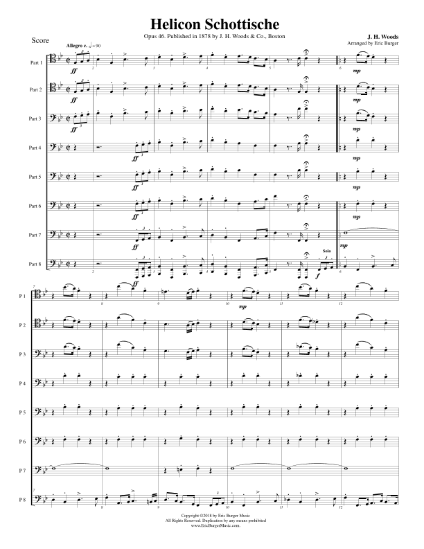 Helicon Schottische for Tuba or Bass Trombone Solo in Octet (arr. Eric Burger Music)